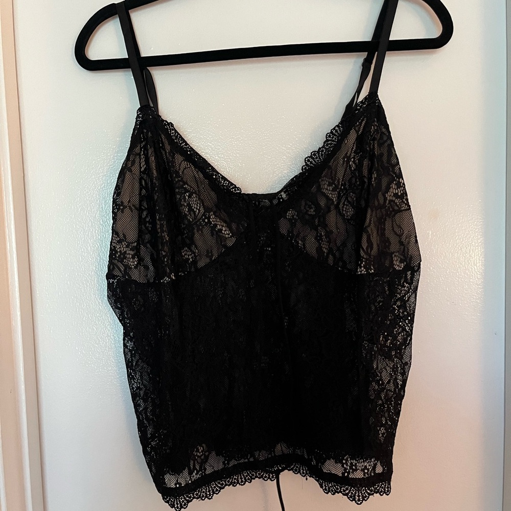 Black Lace Camisole Top